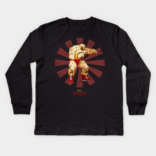 Zangief Retro Japanese Street Fighter Kids Long Sleeve T-Shirt